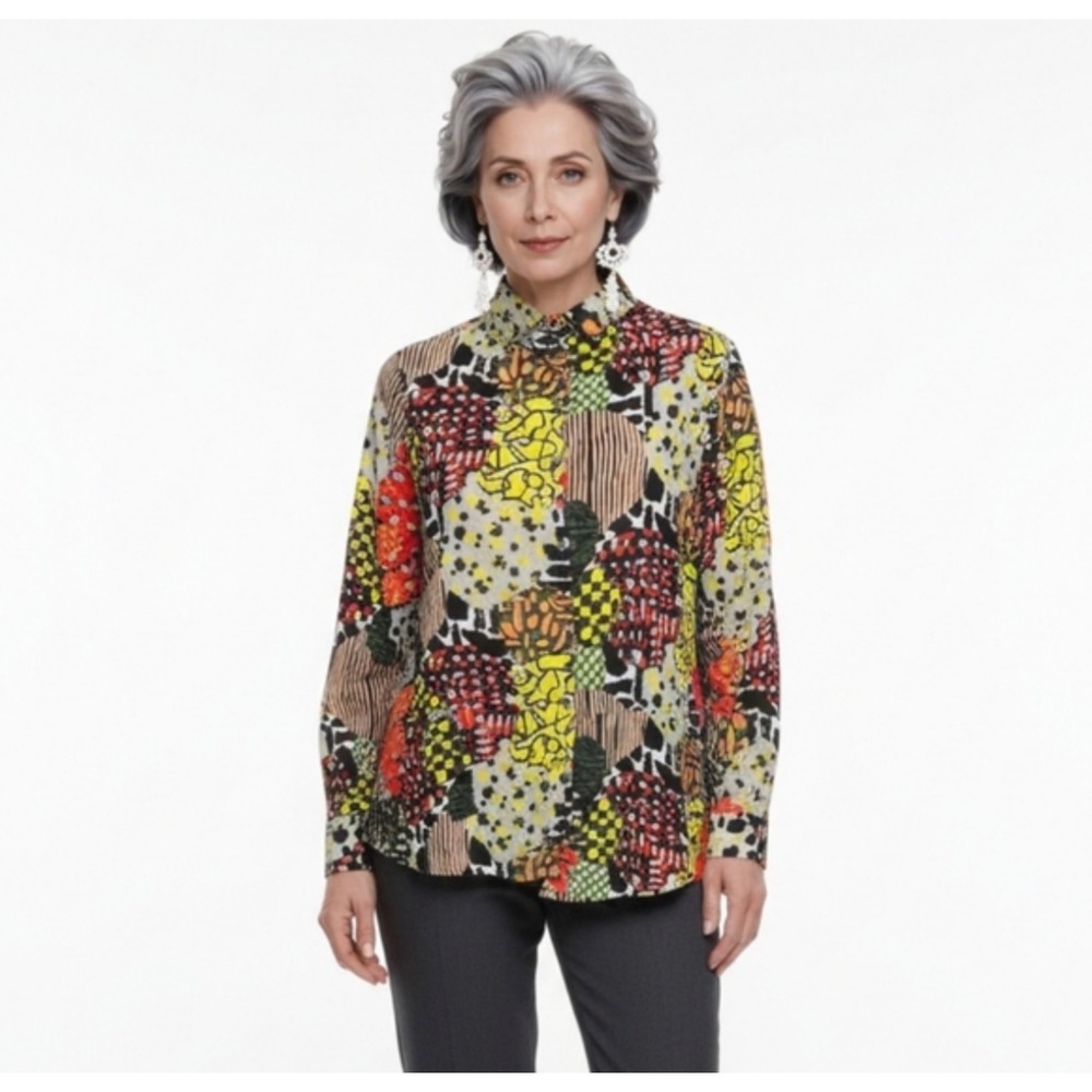 Chalet et Ceci patchwork asymmetrical long sleeve… - image 1